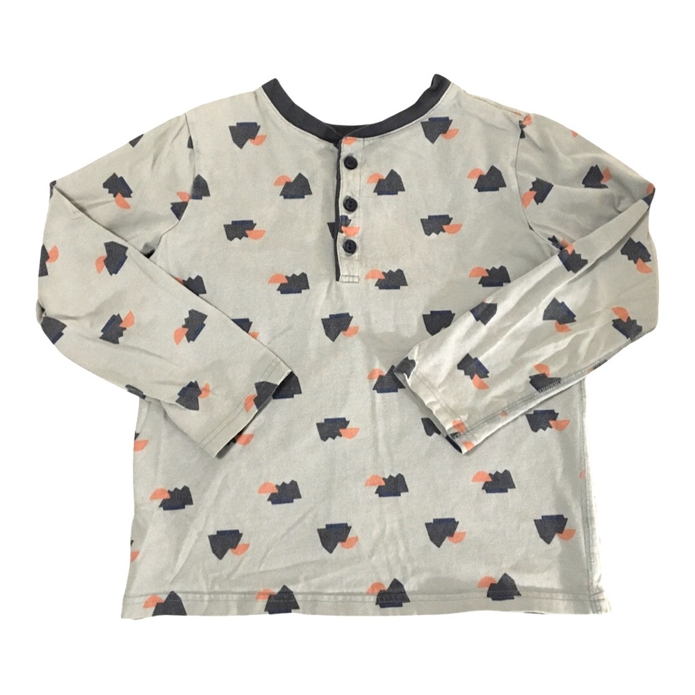 Tea Collection Cotton Henley Shirt Mountain Print Youth 8